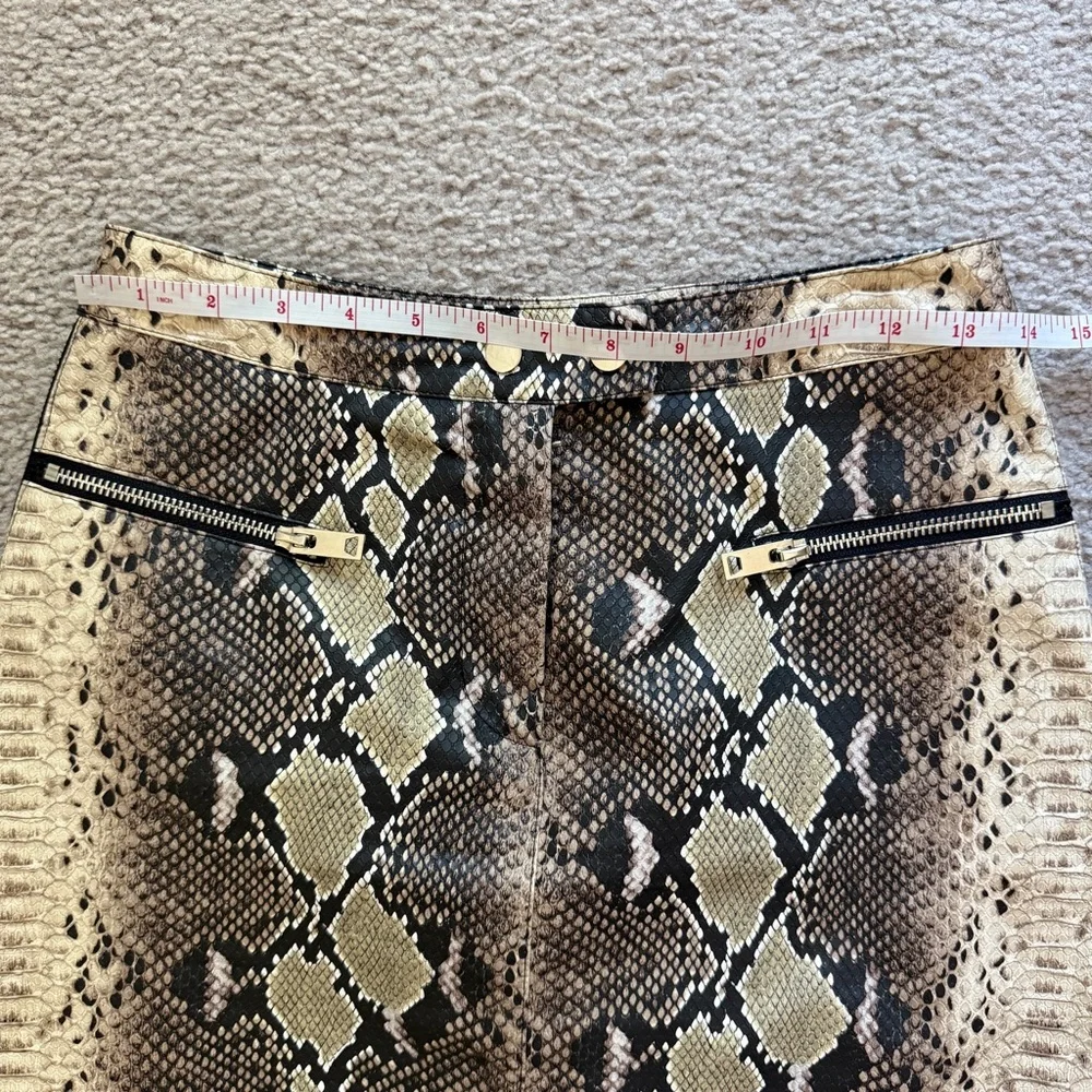 I.AM.GIA Y2K Reptile snake skin jagger mini skirt vegan leather zippers size S